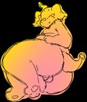 balls big_butt butt foreskin genitals huge_butt overweight penis simple_background transparent_background tetra_(artist) throng_(black_mirror) alpha_channel hi_res sketch