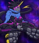 anthro balls feet genitals knot male pawpads paws penis slim solo pawzzhky bandai_namco digimon digimon_(species) gulusgammamon hi_res