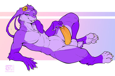 anthro balls claws erection foreskin genitals looking_at_viewer male male_anthro nude penis smile solo thick_thighs thesecretcave reese_(reesebun) lagomorph mammal 3:2 hi_res