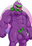 anthro balls biped genitals male muscular muscular_anthro muscular_male navel nipples penis plant purple_body simple_background solo spiked_penis spikes spikes_(anatomy) standing arkyhorny electronic_arts plants_vs._zombies popcap_games chomper_(pvz) elemental_creature flora_fauna 2024 digital_drawing_(artwork) digital_media_(artwork) hi_res