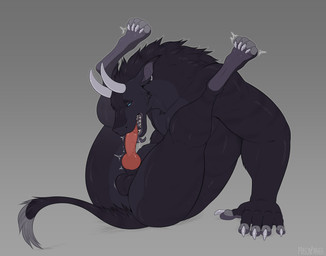 animal_genitalia anthro autofellatio balls black_body black_fur blue_eyes claws curling_toes curved_horn digitigrade ear_piercing ear_ring ear_tuft feet finger_claws flexible folded forked_tongue fur genitals horn knot knotted_penis legs_behind_head legs_up male masturbation on_ground oral oral_masturbation penile penile_masturbation penis piercing red_penis ring_piercing shake_lines sharp_teeth sheath simple_background sitting solo tail teeth text toe_claws tongue tuft masonparker mythology lev_(masonparker) dragon furred_dragon furred_scalie mythological_creature mythological_scalie scalie artist_name hi_res