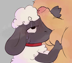 anthro ball_grab balls bodily_fluids collar duo foreskin genitals male male/male penis penis_sniffing simple_background sniffing sweat freakpaws aardman_animations shaun_the_sheep wallace_and_gromit gromit_(wallace_and_gromit) shaun_the_sheep_(character) bovid caprine mammal sheep hi_res