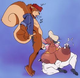 age_difference anthro anthro_penetrated areola balls big_areola big_breasts big_penis bikini bikini_top black_nose bodily_fluids bottomless bottomwear breasts breath brown_body brown_fur butt butt_grab camel_toe cigarette cigarette_smoke clothed clothing cloven_hooves duo ear_piercing ear_ring elderly elderly_female eyebrows eyelashes eyeshadow fellatio female female_penetrated fur genitals gradient_background grey_hair hair half-closed_eyes hand_on_butt hoodie hoop_ear_ring hooves huge_breasts lactating looking_pleasured makeup male male/female male_penetrating male_penetrating_anthro male_penetrating_female mature_female milk motion_lines multicolored_body multicolored_fur narrowed_eyes nipples older_female open_mouth open_smile oral oral_penetration pants penetration penile penis penis_in_mouth piercing red_hair ring_piercing saliva sex short_hair simple_background sitting smile smoke sound_effects standing sweat swimwear tan_body tan_fur text thick_thighs tiptoes tongue tongue_out topwear two-piece_swimsuit two_tone_body two_tone_fur younger_male galacticgoodie helbaa_(smutbooru) bovid caprine mammal rodent sciurid sheep tree_squirrel 2023 hi_res