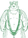 anthro belly clothing kemono male moobs navel overweight overweight_anthro overweight_male simple_background solo underwear white_background yaki_atsuage lifewonders live_a_hero mokdai canid canine canis domestic_dog mammal 2021 hi_res sketch