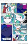 2015 blue_body blue_fur blue_hair bodily_fluids comic donzatch english_text equid equine eyes_closed female feral friendship_is_magic fur group hair hasbro hi_res horn male mammal melee_weapon my_little_pony mythological_creature mythological_equine mythology pink_eyes princess princess_celestia_(mlp) princess_luna_(mlp) royalty shining_armor_(mlp) smile sword tears text unicorn url weapon white_body white_fur