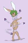 anthro arms_tied bdsm blush bondage bound female gradient_background green_eyes green_hair hair legs_tied machine nude purple_background short_hair simple_background solo standing submissive submissive_female tape tape_bondage alec8ter conditional_dnp rabecki_(poiuytrew) lagomorph leporid mammal rabbit robot 2017 hi_res signature