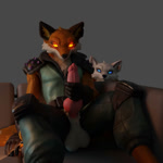 animal_genitalia animal_penis anthro balls being_watched bodily_fluids canine_genitalia canine_penis clothed clothing duo erection fur genitals knot looking_at_another male male/male masturbation orange_body orange_fur penis white_body white_fur swoomy epic_games fortnite fennix_(fortnite) volpez_(fortnite) canid canine fox mammal red_fox true_fox 1:1 3d_(artwork) 3d_animation animated digital_media_(artwork) hi_res no_sound short_playtime webm brother_(lore) brothers_(lore) incest_(lore) incestuous_voyeur_(lore) sibling_(lore)