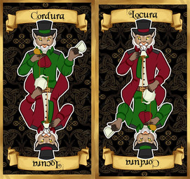 abstract_art anthro badge card clock clothing container cup hat headgear headwear male pocketwatch solo suit tea_cup top_hat watch nathan_xolotl(artist) mad_hatter ricius_teck cougar felid feline mammal