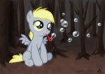 blackfeathr bubble bubbles_(mlp_fanfic) derp_eyes derpy_hooves_(mlp) equid equine feathered_wings feathers female feral friendship_is_magic grey_body grey_feathers hasbro mammal my_little_pony mythological_creature mythological_equine mythology pegasus solo tail wings young young_female young_feral