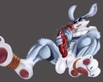 anthro balls bodily_fluids cum fur genital_fluids genitals male pawpads penis solo vein veiny_penis insaneeighteen dreamworks rise_of_the_guardians e._aster_bunnymund lagomorph leporid mammal rabbit hi_res