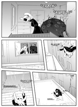 anthro blood bodily_fluids bottomless clothed clothing female horn inside outside scar simple_background solo text umbilical_cord kifyun2 beau_(undying_void) lagomorph leporid mammal rabbit absurd_res black_and_white comic hi_res monochrome