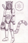 armor gun headgear helmet looking_at_viewer male military ranged_weapon science_fiction solo tail weapon metal_fox117 star_wars nyte_(nyte_kingcheetah) stormtrooper cheetah felid feline mammal greyscale monochrome