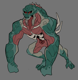anthro male worrmgutssss brute_force dead_space electronic_arts microsoft visceral_games xbox xbox_game_studios brutus_(brute_force) alligatorid crocodilian necromorph reptile scalie