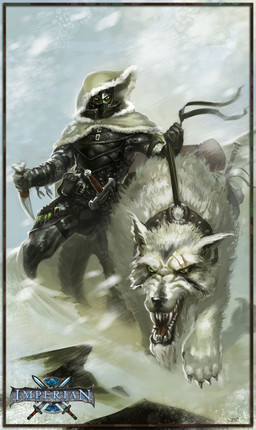 armor black_claws black_nose bone claws cloak clothing cloud collar dagger dart duo feral fur green_body green_skin leash logo male mask melee_weapon open_mouth outside pink_tongue pouches pupils sky slit_pupils snarling stinger stinger_tail sword tail tight_clothing tongue weapon white_body white_fur yellow_eyes unknown_artist imperian iron_realms akrabi arachnid arthropod canid canine canis mammal scorpion wolf hi_res watermark