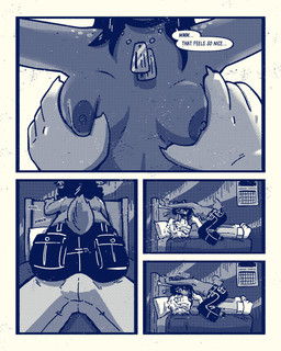 anthro bed breast_grab breast_squish breasts bulge clothed clothing dialogue duo ear_piercing ear_ring female female_on_top furniture grinding grinding_on_penis hand_on_breast jewelry kiss_on_lips kissing looking_up male male/female male_on_bottom necklace nipples on_bed on_bottom on_top piercing pinning_down ring_piercing squish text topless sexylinguini deltarune undertale undertale_(series) asriel_dreemurr dess_holiday bovid caprine deer goat mammal new_world_deer reindeer 2026 4:5 comic english_text halftone hi_res monochrome