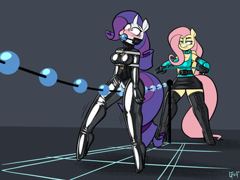 anthro anthro_dominating_anthro anthro_on_anthro anthrofied ball_gag beads blush boots bottomwear bound breasts clothed clothing collar crotchless_clothing dancewear dominant dominant_anthro dominant_female duo female female/female female_dominating_female footwear furgonomics gag genitals gloves handwear high_heeled_boots high_heels horn ineffective_clothing latex legwear lock miniskirt padlock rope rope_walking shoes skinsuit skirt submissive submissive_anthro submissive_female tail tail_through_skirt thigh_boots thigh_highs tight_clothing vulva whip wings lettuce_(artist) friendship_is_magic hasbro my_little_pony mythology fluttershy_(mlp) rarity_(mlp) equid equine mammal mythological_creature mythological_equine pegasus unicorn absurd_res hi_res
