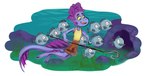 blue_body blue_scales clothing eyebrows fin green_eyes holding_object lips long_tail male rock scales swimming tail underwater water yellow_sclera sharkie19 disney luca_(pixar) pixar alberto_scorfano fish marine sea_monster hi_res