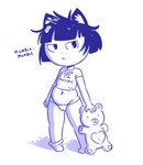 autism camel_toe clothing female looking_at_viewer panties plushie shirt solo standing teddy_bear topwear underwear young disfigure animal_humanoid cat_humanoid domestic_cat felid felid_humanoid feline feline_humanoid felis humanoid mammal mammal_humanoid 2019 blue_and_white monochrome sketch