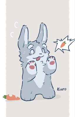 ambiguous_gender anthro bodily_fluids border carrot countershade_face countershade_fur countershade_torso countershading ears_up empty_eyes eyebrows fingerpads fluffy food front_view fur gloves_(marking) grey_body grey_fur markings medium_comic multicolored_body multicolored_fur nude nude_anthro offscreen_character open_:3 open_mouth pawpads paws pink_pawpads plant raised_arms simple_background solo speech_bubble standing sweatdrop_(iconography) tan_background tears text thick_eyebrows tuft two_tone_body two_tone_fur vegetable white_body white_border white_fur kuromonsart lagomorph leporid mammal rabbit 2025 artist_name comic digital_drawing_(artwork) digital_media_(artwork) english_text full-length_portrait hi_res portrait shaded simple_shading