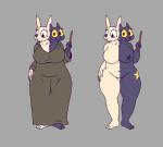 2_heads anthro big_breasts breasts clock clothing conjoined duo female magic multi_head split_personality stuck_together wand watch theyton domestic_cat felid feline felis lagomorph leporid mammal rabbit digital_media_(artwork)