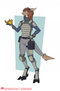 anthro armor bottomwear brown_hair claws clothed clothing female footwear fur fur_spots gloves green_eyes hair handwear looking_at_viewer markings pants pouch_(clothing) scarf shirt shoes sickle_claw simple_background smile solo spots spotted_body spotted_fur spotted_markings standing tail tan_body tan_fur thigh_pouch toe_claws topwear darbaras tavi_(maaarked_one) amphibian furred_scalie hilachev scalie digital_media_(artwork) hi_res