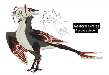 4_ears :< ambiguous_feral ambiguous_gender antennae_(anatomy) anthro black_body black_clothing black_feathers black_highlights black_tail black_wings brown_body brown_feathers brown_highlights brown_markings chibi chibi_inset claws clothing countershading dipstick_tail ear_markings feather_markings feathers feral forked_tail gloves_(marking) hair highlights_(coloring) leg_markings markings mouth_closed multi_ear multicolored_body multicolored_ears multicolored_feathers multicolored_hair multicolored_tail multicolored_wings red_antennae red_body red_claws red_eyes red_feathers red_markings red_tail red_wings simple_background sketch_inset socks_(marking) solo tail tail_markings tan_body tan_countershading tan_ears tan_feathers tan_hair tan_tail tan_tail_tip tan_wings text unusual_anatomy unusual_tail wavy_mouth white_background wings jejejunum european_mythology greek_mythology mythology nero_(charbroiler) avian bird harpy mythological_avian mythological_creature nethermare digital_media_(artwork) english_text firealpaca_(artwork) hi_res letterbox