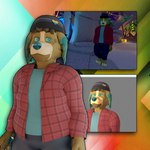 3d_modeling anthro beanie bottomwear brown_body brown_fur clothed clothing fur green_eyes hat headgear headwear long_sleeve_shirt male pants shirt topwear vrchat_model xca zgf_art vrchat ufiara_(character) canid canine canis domestic_dog mammal 1:1 2024 3d_(artwork) digital_media_(artwork)