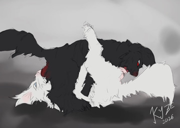 69_position anatomically_correct anatomically_correct_genitalia anatomically_correct_vulva animal_genitalia animal_vulva belly_humping black_body black_fur canine_genitalia canine_vulva cunnilingus duo female female/female feral feral_on_feral fur genitals humping kick open_mouth oral pushing_down sex simple_background tail tail_motion tailwag vaginal vulva white_body white_fur el_kyze canid canine canis domestic_dog maltese mammal toy_dog animated hi_res high_framerate no_sound short_playtime video