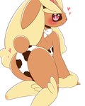 animal_print anthro big_butt biped blush brown_body butt clothed clothing cow_print female heart_symbol looking_at_viewer looking_back smile solo thick_thighs wide_hips mochimochi39mo nintendo pokemon generation_4_pokemon lagomorph leporid lopunny mammal pokemon_(species) 4:5 hi_res