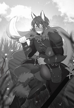 anthro armor boots clothed clothing eating eating_food footwear forest forest_background fur grass grass_field hair long_tail looking_at_viewer male melee_weapon nature nature_background plant shoes solo sword tail tree weapon erwindraws august_(hlebopodobniy) domestic_cat felid feline felis mammal hi_res