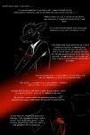 anthro black_background blood bodily_fluids canid canine canis cheek_tuft clothed clothing comic dialogue duo english_text facial_tuft fox fully_clothed fur hair hair_over_eye hi_res kaylin male mammal muscular nipples one_eye_obstructed open_mouth simple_background suit text the_dread_fall thevale tuft wolf wounded