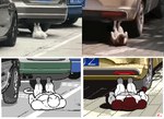 ambiguous_gender anthro car comparison duo exercise feral fur muscular pecs tail tire vehicle white_body white_ears white_fur white_tail keke_(artist) domestic_cat felid feline felis mammal animated frame_by_frame short_playtime signature