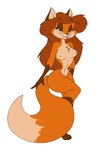 3_toes 4_fingers anthro bedroom_eyes big_butt big_tail black_nose breasts brown_ears brown_feet brown_hair brown_hands brown_legs butt cheek_tuft chest_tuft curvy_figure dipstick_arms dipstick_legs dipstick_limbs dipstick_tail facial_tuft featureless_breasts feet female fingers fluffy_chest fur hair hand_on_hip hourglass_figure looking_at_viewer markings narrowed_eyes naturally_censored navel nipple_tuft orange_body orange_fur seductive simple_background small_waist smile smiling_at_viewer solo tail tail_markings thick_thighs toes tongue tongue_out tuft wasp_waist white_background wide_hips icelion87 canid canine fox mammal 2011 absurd_res digital_media_(artwork) hi_res