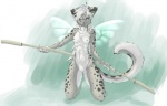 6_breasts anthro ayala breasts cutesune fairy felid female insect_wings leopard leopard_spots mammal melee_weapon multi_breast navel nipples nude pantherine polearm small_breasts snow_leopard solo spots staff supernumerary_breasts tail weapon wings