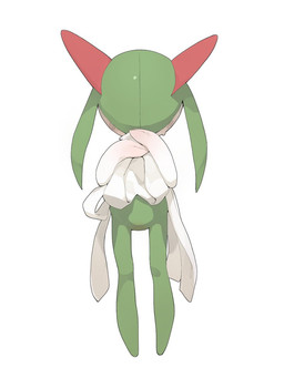 ambiguous_gender blush bodily_fluids bottomwear butt clothed clothing clothing_lift featureless_crotch green_body green_hair hair hair_over_eyes narrow_hips not_furry null on_model presenting presenting_hindquarters simple_background skirt skirt_lift solo standing sweat thigh_gap thin_calves thin_legs thin_thighs young young_ambiguous young_humanoid youjomodoki nintendo pokemon generation_3_pokemon humanoid kirlia pokemon_(species) 3:4 hi_res unavailable_at_source