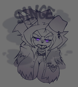 angry annoyed anthro bandage bandaged_ear big_breasts black_lips breasts chain_necklace cleavage clothed clothing crossgender ear_piercing ear_ring eye_scar eyebrows facial_scar female glowing glowing_eyes hair jewelry lips looking_at_viewer machine messy_hair mtf_crossgender necklace piercing purple_eyes ring_piercing scar shirt short_hair smoke solo spiky_hair teeth text topwear torn_clothing torn_shirt torn_topwear cryptiacurves fazclaire's_nightclub five_nights_at_freddy's five_nights_at_freddy's_3 scottgames singe_(cryptiacurves) springtrap_(fnaf) animatronic lagomorph leporid mammal rabbit robot robot_anthro 2022 character_name digital_drawing_(artwork) digital_media_(artwork) monochrome sketch