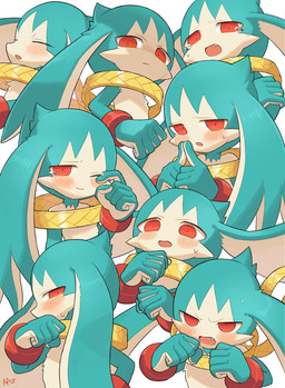 angry anthro blush bodily_fluids crying flustered fur green_body green_fur kemono looking_at_viewer male open_mouth red_eyes simple_background smile solo surprised tears white_background young young_anthro young_male amber_graygamma bandai_namco klonoa_(series) king_of_sorrow 2023 hi_res