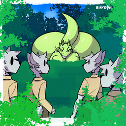 anthro big_butt bottom_heavy bottomwear breasts butt clothed clothed_anthro clothed_male clothing evil_face evil_grin female female_anthro forest freckled_butt freckled_face freckled_shoulders freckled_tail freckles glistening glistening_breasts glistening_butt glistening_tail group head_spikes huge_butt hyper hyper_butt imminent_death imminent_vore jungle looking_at_another male male_anthro nude nude_anthro nude_female plant sharp_teeth shrub smile spikes spikes_(anatomy) tail teeth topwear tree rifykoh vipra_(englishweasel) lizard reptile scalie 1:1 digital_drawing_(artwork) digital_media_(artwork) hi_res signature