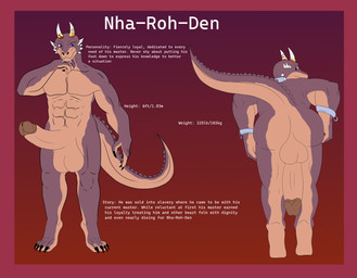 anthro balls big_balls big_penis border bracelet brown_body butt erection genitals gold_(metal) horn humanoid_genitalia humanoid_penis jewelry looking_at_viewer male multi_horn muscular muscular_male penis presenting presenting_hindquarters red_border solo text zortrex microsoft the_elder_scrolls nha-roh-den_(zortrex) argonian scalie absurd_res english_text hi_res