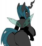 anthro anthrofied armwear big_butt breasts butt clothing elbow_gloves female gloves green_eyes hair handwear horn looking_at_viewer naughty_face panties pupils shaking_butt simple_background slit_pupils smile solo thong underwear white_background wings tolsticot friendship_is_magic hasbro my_little_pony queen_chrysalis_(mlp) arthropod changeling 2018 2d_animation animated digital_media_(artwork) frame_by_frame short_playtime