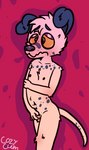 anthro blush blush_lines covering covering_crotch embarrassed male nude purple_background shy simple_background solo toony cozy_cum_(artist) sea_salt canid canine canis dalmatian domestic_dog mammal absurd_res hi_res