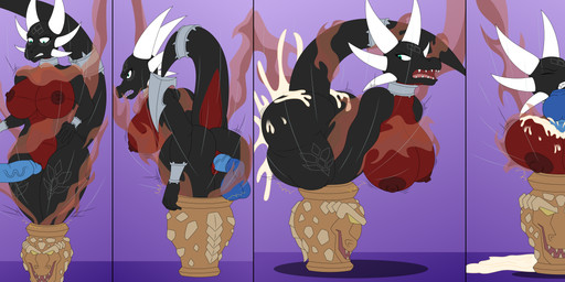 angry anthro big_breasts bodily_fluids breast_play breasts collar cum cum_inside dragon_capture_jar duo female forced genital_fluids horn looking_at_another looking_back male nipples non-mammal_breasts non-mammal_nipples object_vore open_mouth sex sucked_in titfuck vore danielssj mythology corrupt_cynder dragon mythological_creature mythological_scalie scalie absurd_res hi_res