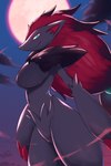 anthro big_breasts breasts featureless_breasts female looking_at_viewer nude solo rumine nintendo pokemon generation_5_pokemon pokemon_(species) zoroark 2024 2:3 hi_res