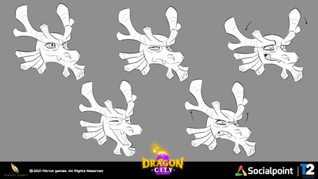 2_horns ambiguous_gender angry bared_fangs cheek_frill chin_spikes content content_smile copyright_symbol directional_arrow eyes_closed facial_spikes fangs grey_background half-closed_eyes happy horn logo looking_at_viewer narrowed_eyes nervous nervous_smile open_mouth open_smile simple_background smile spikes spikes_(anatomy) symbol teeth text tongue white_body white_eyes white_horn white_tongue year giacomo_boni dragon_city mythology parrot_games socialpoint aquatic aquatic_dragon coral_dragon_(dragon_city) dragon mythological_creature mythological_scalie scalie 16:9 2022 adobe_photoshop_(artwork) concept_art copyright_name digital_drawing_(artwork) digital_media_(artwork) english_description english_text expression_sheet flat_colors hi_res official_art widescreen