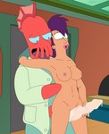 breasts duo female genitals hair inside male male/female nipples nude penis penis_grab purple_hair freako comedy_central futurama doctor_zoidberg turanga_leela alien arthropod crustacean cyclops decapodian_(futurama) marine hi_res