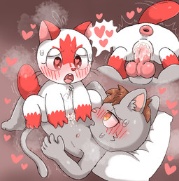 animal_genitalia animal_penis anthro anus balls_deep biped blush blush_lines bodily_fluids brown_eyes brown_hair canine_genitalia canine_penis chest_tuft cowgirl_position cum cum_inside duo ejaculation erection female from_front_position genital_fluids genitals glistening glistening_eyes grey_body grey_tail hair heart_eyes heart_symbol internal knot lying male maple_leaf motion_lines nipples on_back on_bottom on_top open_mouth penetration penis pillow red_paws red_tail sex simple_background speech_bubble steam tail tail_motion tailwag teeth tuft vaginal vaginal_penetration vulva white_body white_pillow yellow_eyes young conditional_dnp frchpk canada_beaver tiberius_magnus beaver domestic_cat felid feline felis mammal rodent 2025