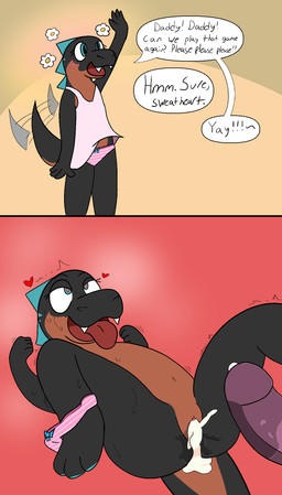 after_sex ahegao anthro bodily_fluids clitoris clothed clothing clothing_around_one_leg cum cum_from_vagina cum_in_vagina cum_inside erection fangs female genital_fluids genitals heart_eyes heart_symbol leaking_cum looking_pleasured male male/female nude panties panties_around_ankle panties_around_one_leg panties_down partially_clothed pawpads penetration penis solo sweat tail teeth text tongue tongue_out underwear underwear_around_one_leg underwear_down vaginal_fluids young young_anthro young_penetrated zeearks zee_(zeearks) dinosaur dromaeosaurid prehistoric_species reptile saurischian scalie theropod english_text hi_res