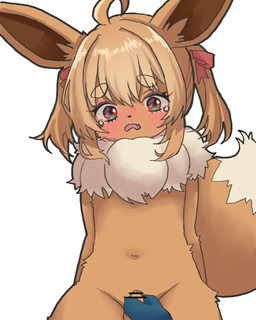 accessory ahoge ambiguous_gender ambiguous_on_anthro anthro anthro_focus black_nose blue_body blush bodily_fluids bow_ribbon brown_body brown_eyes brown_fur censor_bar cheek_tuft dipstick_tail disembodied_hand facial_tuft femboy fluffy fluffy_tail front_view frown fur genitals hair hair_accessory hair_bow hair_ribbon handjob male male/ambiguous male_focus markings open_mouth penile penis penis_grab ribbons sex solo_focus tail tail_markings tan_body tan_fur tan_hair tears tuft white_body white_fur young young_anthro young_male neko_t_chan nintendo pokemon ambiguous_species eevee generation_1_pokemon pokemon_(species) 2025 4:5 censored hi_res
