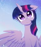 eyelashes feathered_wings feathers female hair horn multicolored_hair purple_body purple_eyes purple_feathers smile solo wings verawitch friendship_is_magic hasbro my_little_pony mythology twilight_sparkle_(mlp) equid equine mammal mythological_creature mythological_equine winged_unicorn 2018