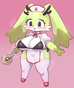 absolute_territory anthro antlers big_breasts big_eyes biped black_bra black_clothing black_eyes black_nose black_panties black_underwear blush blush_lines bodily_fluids bra breastless_clothing breasts cheek_tuft claws cleavage clothed clothed_anthro clothed_female clothing countershade_face countershade_fur countershade_torso countershading facial_tuft female female_anthro finger_claws floppy_ears footwear fur garter_belt garter_straps glistening glistening_bra glistening_clothing glistening_underwear gradient_background green_body green_fur headgear headwear heart_symbol holding_object holding_staff horn huge_breasts legwear lime_fur long_ears lop_ears magic_staff multicolored_body multicolored_fur open_mouth open_smile panties pelvic_curtain pink_background puffy_sleeves red_clothing red_footwear red_shoes shoes short_snout shortstack shortstack_female side-tie_panties simple_background slightly_chubby slightly_chubby_anthro slightly_chubby_female smile solo staff standing stockings sweat sweatdrop thick_thighs thigh_highs tuft underwear voluptuous_anthro voluptuous_female white_body white_clothing white_countershading white_legwear white_stockings white_thigh_highs wide_stance rikose atlyss fan_character lagomorph mammal poon_(atlyss) 2025 alternate_version_at_paywall digital_media_(artwork) full-length_portrait japanese_description portrait